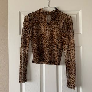 sheer cheetah top